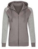 Miners mate Zip-Hoody aus Baumwolle mit Reißverschluss für Damen – Grey Solid/Heather Grey