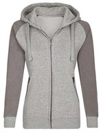 Miners mate Zip-Hoody aus Baumwolle mit Reißverschluss für Damen – Heather Grey/Grey Solid