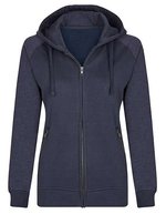 Miners mate Zip-Hoody aus Baumwolle mit Reißverschluss für Damen – Navy/Heather Navy