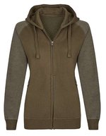 Miners mate Zip-Hoody aus Baumwolle mit Reißverschluss für Damen, Black/Heather Black XS, MY720 – Oliva/Melange Oliva