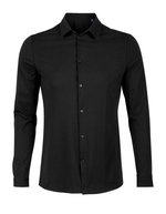 NEOBLU Langarmhemd Balthazar aus Baumwolle für Herren – Deep Black