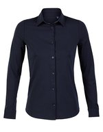 NEOBLU Langärmliges Jersey-Shirt mit italienischem Kragen, Deep Black S, NB3199 – Night