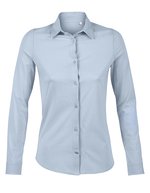 NEOBLU Langärmliges Jersey-Shirt mit italienischem Kragen, Deep Black S, NB3199 – Soft Blue