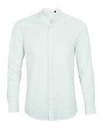 NEOBLU Langarmhemd mit Mandarinkragen und Bio-Baumwolle, Beige S, NB3792 – Optic White