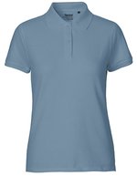 Neutral Poloshirt aus Bio-Baumwolle für Damen – Dusty Indigo