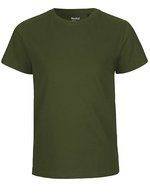 Neutral Fairtrade Kinder T-Shirt mit Elasthan, Dusty Indigo 140/146, NE30001 – Militaire