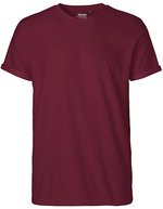 Neutral Roll-Up Ärmel T-Shirt aus Bio-Baumwolle – Bordeaux