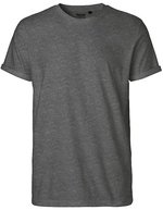 Neutral Roll-Up Ärmel T-Shirt aus Bio-Baumwolle – Dark Heather