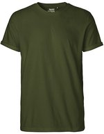 Neutral Roll-Up Ärmel T-Shirt aus Bio-Baumwolle, Black M, NE60012 – Militare