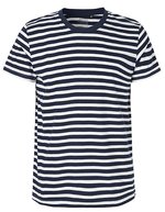 Neutral T-Shirt aus Bio-Baumwolle für Herren, Black S, NE61001 – White - Navy (Striped)