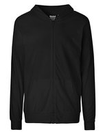 Neutral Jersey Hoodie mit Reißverschluss und Tasche – Black