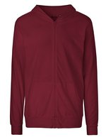 Neutral Jersey Hoodie mit Reißverschluss und Tasche – Bordeaux