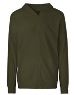 Neutral Jersey Hoodie mit Reißverschluss und Tasche – Military