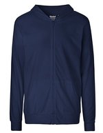 Neutral Jersey Hoodie mit Reißverschluss und Tasche – Navy