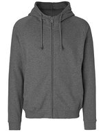 Neutral Hoodie mit verstecktem Reißverschluss, Fairtrade – Dark Heather