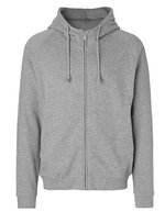 Neutral Hoodie mit verstecktem Reißverschluss, Fairtrade – Sport Grey