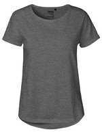 Neutral Nachhaltiges Damen T-Shirt mit Rollärmeln, Bordeaux XXL, NE80012 – Scuro Melange