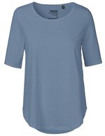 Neutral T-Shirt aus Bio-Baumwolle, halblang für Damen, Black XS, NE81004 – Polveroso Indaco