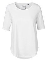 Neutral T-Shirt aus Bio-Baumwolle, halblang für Damen, Black XS, NE81004 – Bianco