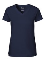 Neutral V-Ausschnitt T-Shirt aus Bio-Baumwolle für Damen – Navy