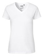 Neutral V-Ausschnitt T-Shirt aus Bio-Baumwolle für Damen – White
