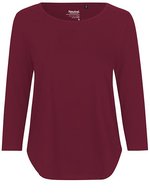 Neutral T-Shirt aus Bio-Baumwolle, 3/4-Ärmel für Damen, Bordeaux S, NE81006 – Bordeaux