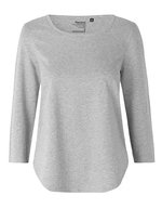Neutral T-Shirt aus Bio-Baumwolle, 3/4-Ärmel für Damen, Bordeaux S, NE81006 – Sport Grey