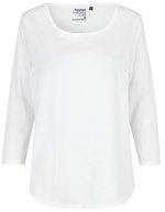 Neutral T-Shirt aus Bio-Baumwolle, 3/4-Ärmel für Damen, Bordeaux S, NE81006 – White