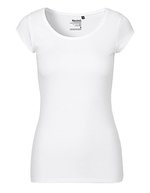 Neutral Fairtrade Damen Rundhals T-Shirt Bio-Baumwolle, Navy M, NE81010 – White