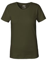 Neutral Interlock T-Shirt aus Bio-Baumwolle für Damen, Black XS, NE81029 – Militaire