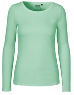 Neutral Nachhaltiges Damen Langarm T-Shirt Bio-Baumwolle, Black S, NE81050 – Dusty Mint