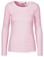 Neutral Nachhaltiges Damen Langarm T-Shirt Bio-Baumwolle, Black S, NE81050 – Light Pink