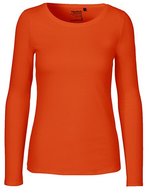 Neutral Nachhaltiges Damen Langarm T-Shirt Bio-Baumwolle, Black S, NE81050 – Orange