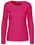Neutral Nachhaltiges Damen Langarm T-Shirt Bio-Baumwolle, Black S, NE81050 – Pink