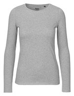 Neutral Nachhaltiges Damen Langarm T-Shirt Bio-Baumwolle, Black S, NE81050 – Sport Grey