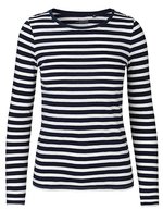 Neutral Nachhaltiges Damen Langarm T-Shirt Bio-Baumwolle, Black S, NE81050 – White - Navy (Striped)