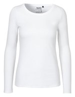 Neutral Nachhaltiges Damen Langarm T-Shirt Bio-Baumwolle, Black S, NE81050 – White