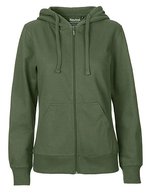 Neutral Zip Hoodie aus Bio-Baumwolle für Damen, Bordeaux S, NE83301 – Militaire