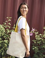 Neutral Twill-Tasche mit kontrastierenden Griffen, Nature/Black 38 x 42 cm, NE90002 – Bild 1