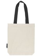 Neutral Twill-Tasche mit kontrastierenden Griffen – Nature/Black