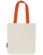 Neutral Twill-Tasche mit kontrastierenden Griffen – Nature/Orange