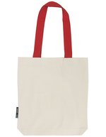 Neutral Twill-Tasche mit kontrastierenden Griffen, Nature/Black 38 x 42 cm, NE90002 – Nature/Red