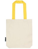 Neutral Twill-Tasche mit kontrastierenden Griffen, Nature/Black 38 x 42 cm, NE90002 – Nature/Yellow