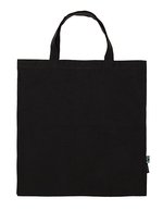Neutral Fairtrade Baumwolltasche mit kurzen Henkeln – Black