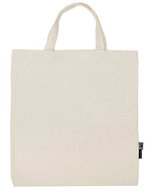 Neutral Fairtrade Baumwolltasche mit kurzen Henkeln – Natural
