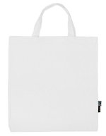 Neutral Fairtrade Baumwolltasche mit kurzen Henkeln – White