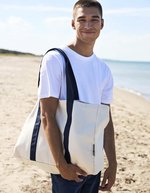 Neutral Beach Bag aus Fairtrade Bio-Baumwolle, Nature/Navy 55 x 38 cm, NE90054 – Bild 1