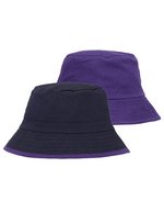 Neutral Wendbarer Bucket Hat aus Bio-Baumwolle, Navy/Sapphire M/L, NE93061 – Marine/Violet