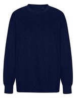 Tiger Cotton Oversized LS T|Shirt – Navy