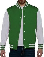 Nath Campus Jacke mit kontrastfarbenen Ärmeln, Black/White S, NH043 – Green/White
